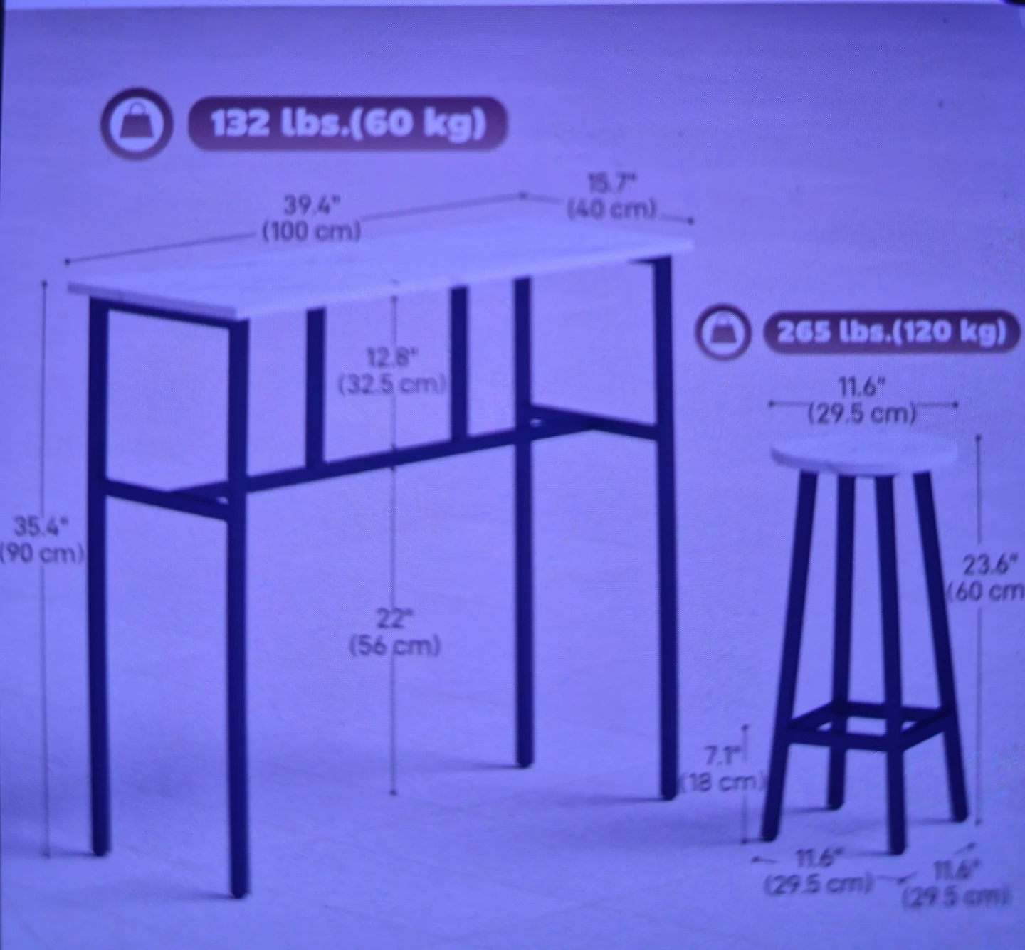 6-Piece Bar Set Table and Stools - photo 2