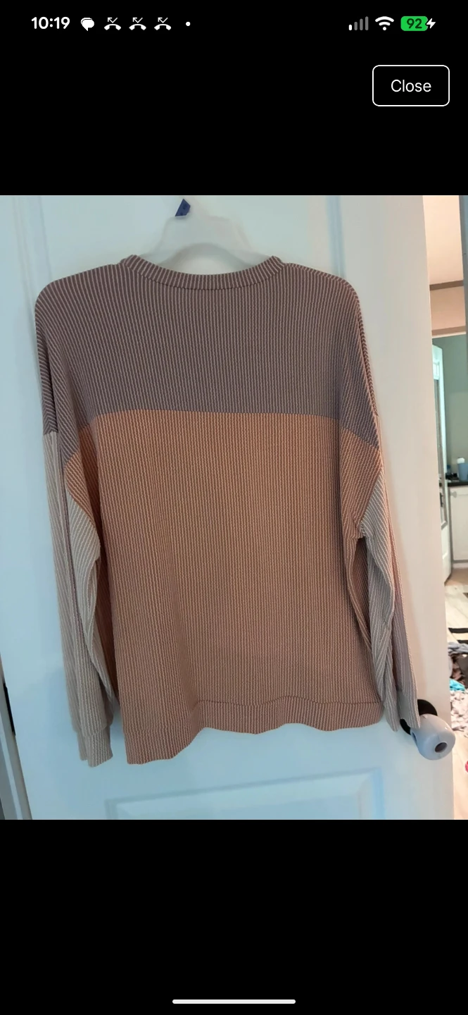Colorblock Ribbed Long Sleeve Top