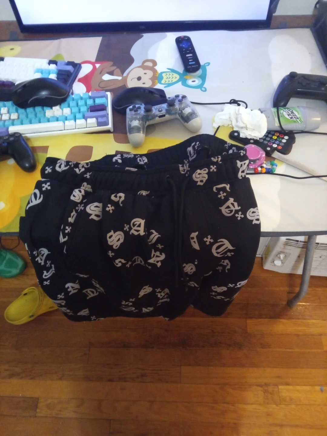 Saints Studio Black Patterned Shorts