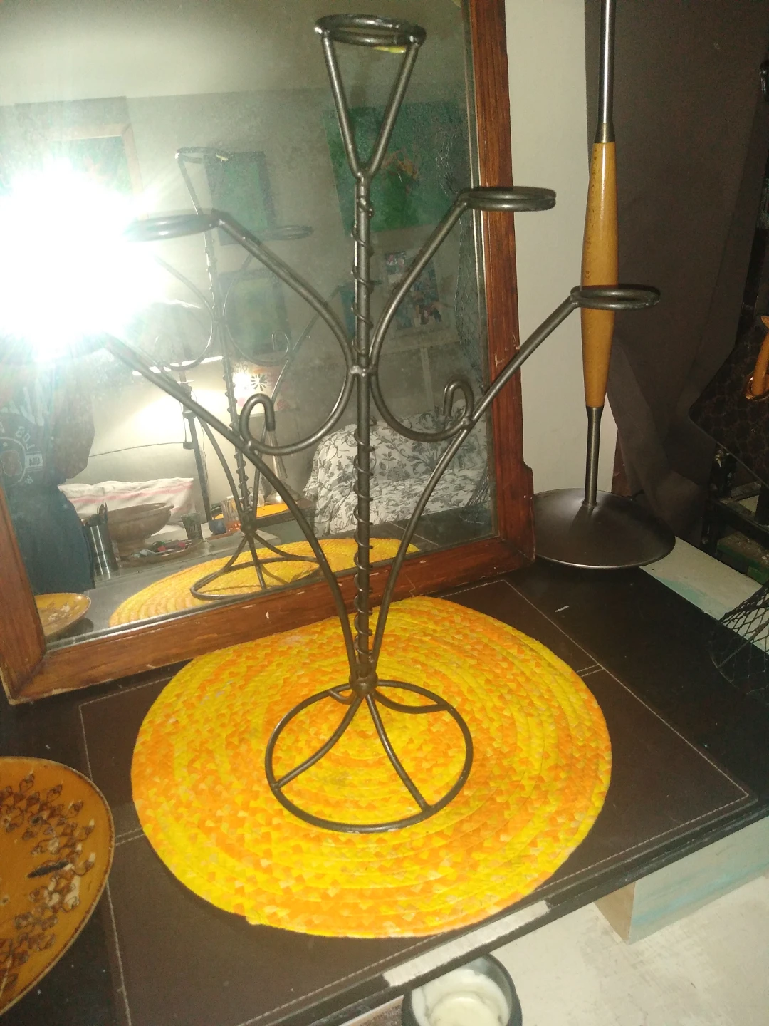 Antique wrought iron handmade candelabra - photo 2