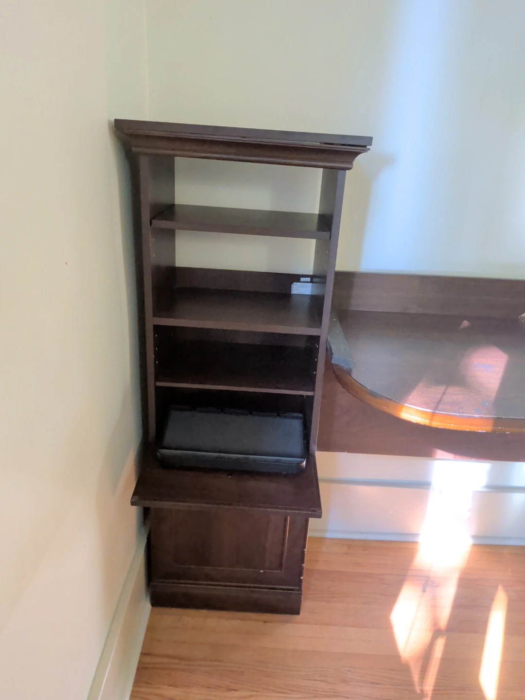 Dark Wood Desk with Hutch and Cabinet - photo 2