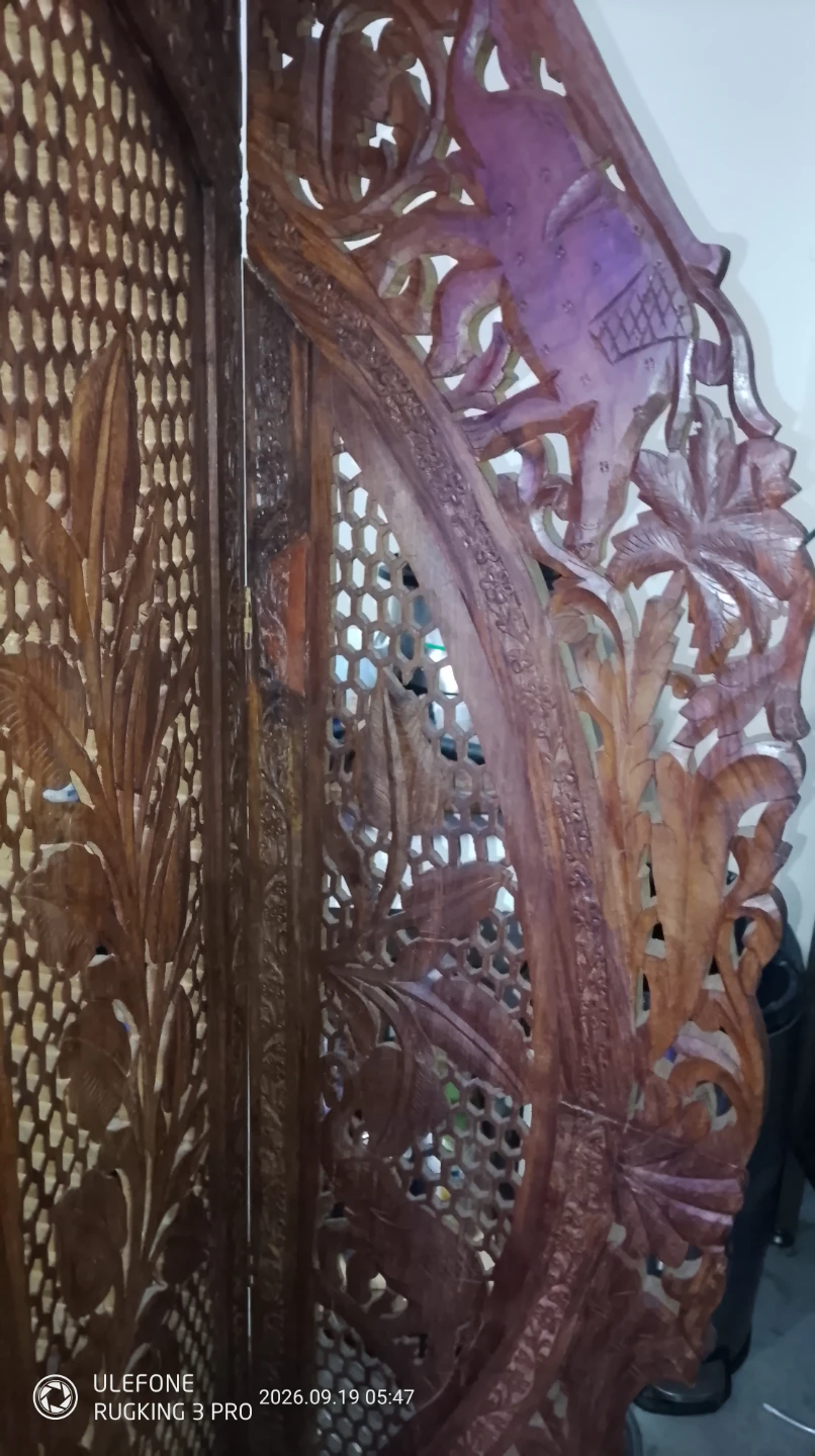 Carved Wooden Room Divider