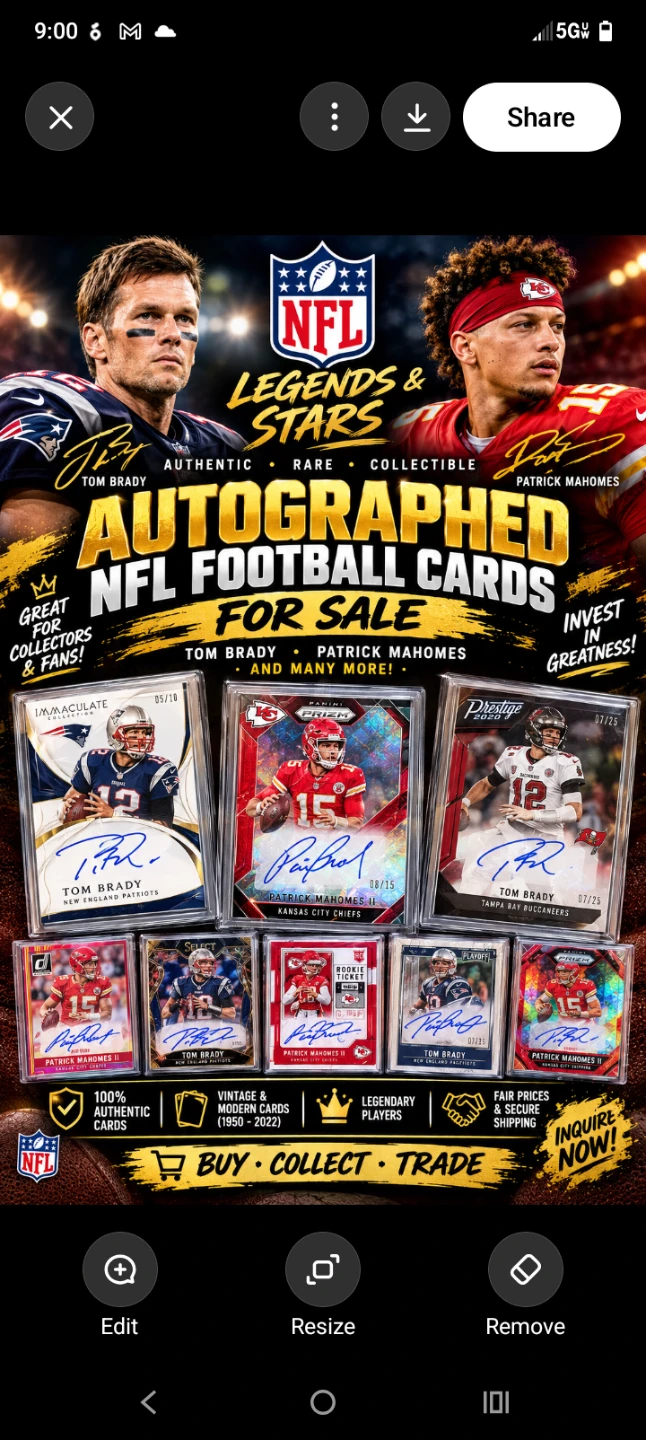 Autographed NFL Football Trading Cards