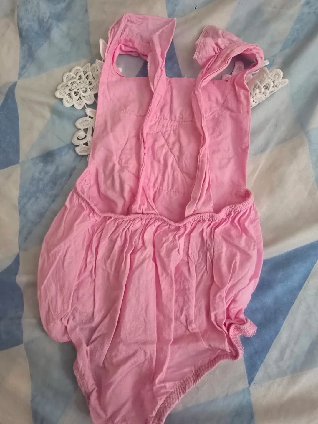 Pink Baby Girl Lace Romper - photo 2