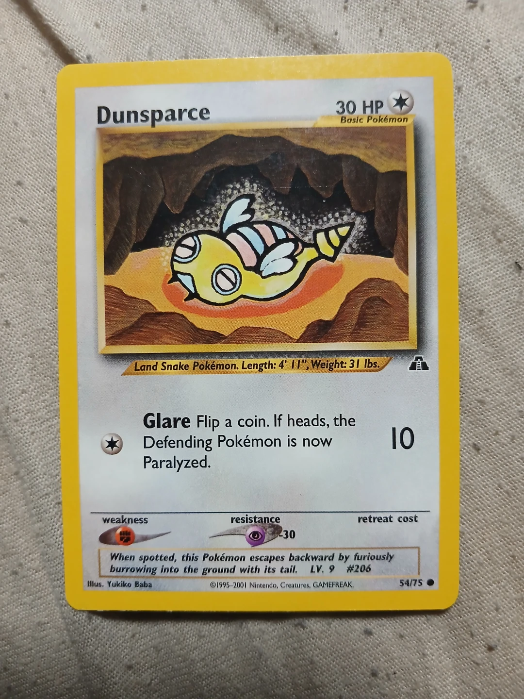 Dunsparce 54/75  1995-2001 Pokémon Card