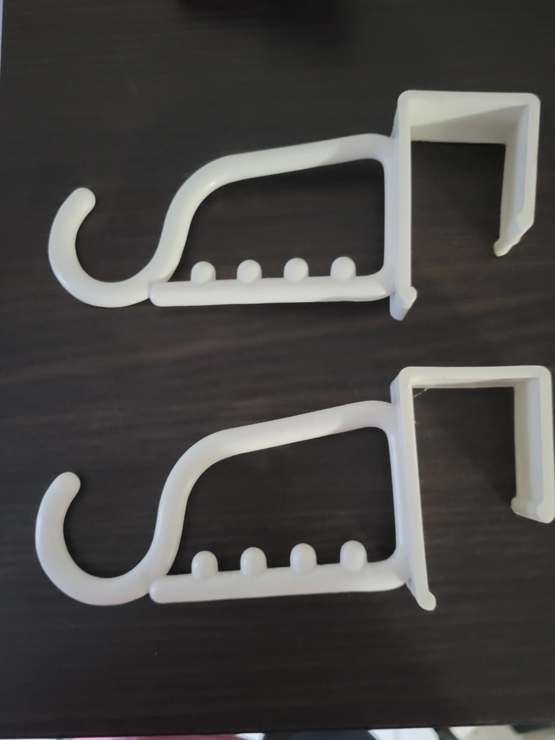 Set of 2 White Over-the-Door Hooks