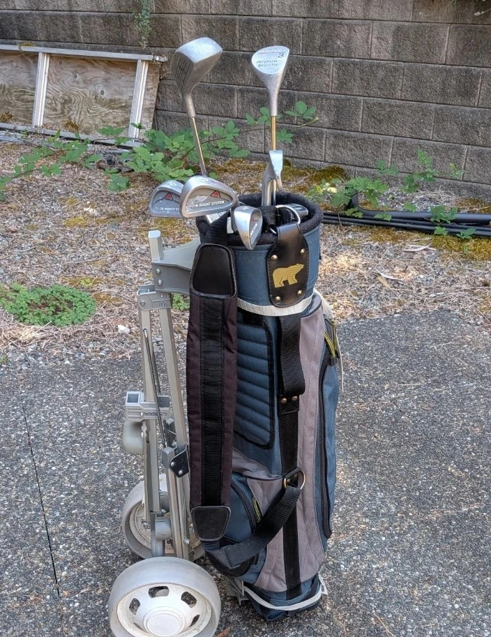 Older/Vintage Golf Club Set + Bag + Pull Cart - photo 2