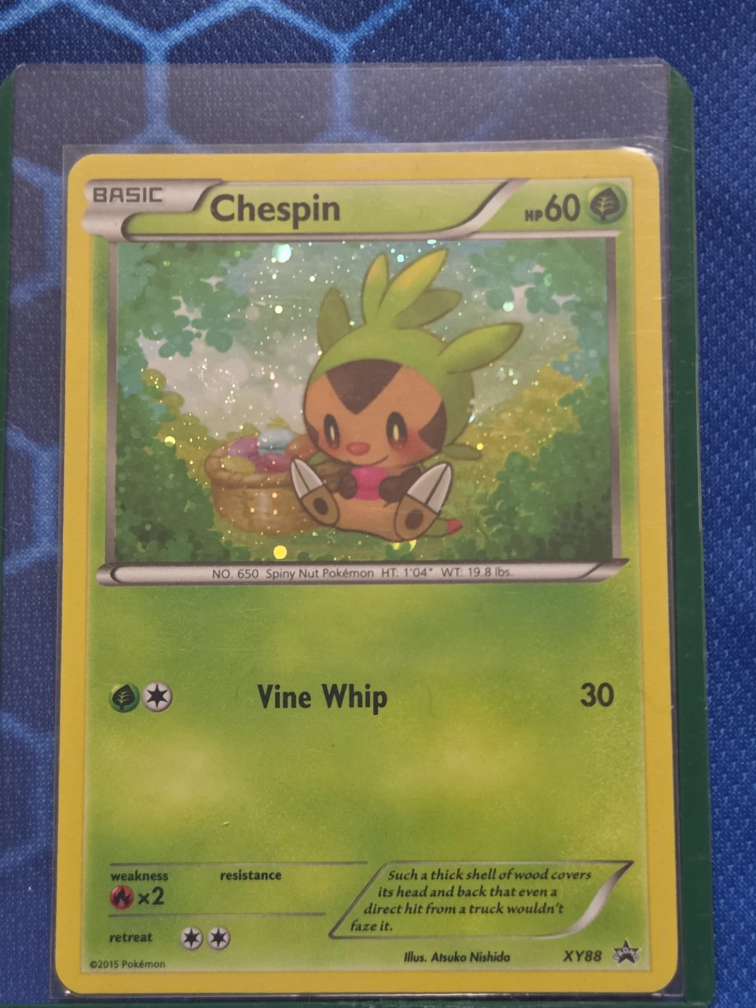 Chespin XY88 Holo Black Star Promo