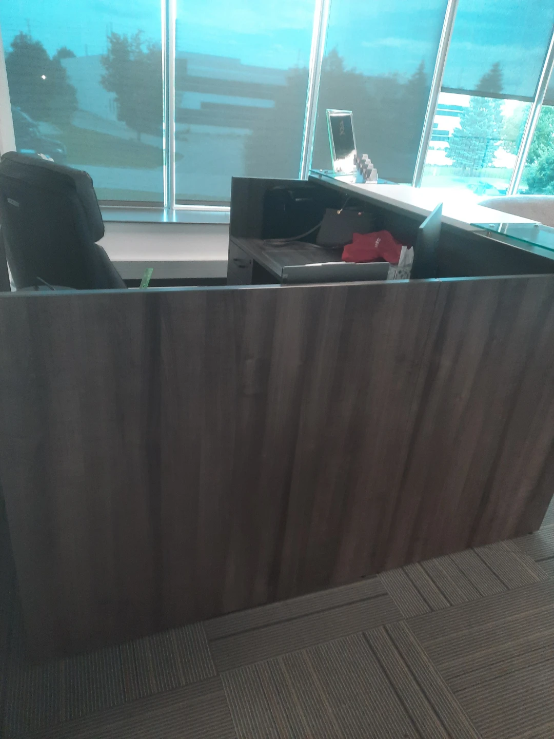 Modern Reception Desk with Glass Counter
