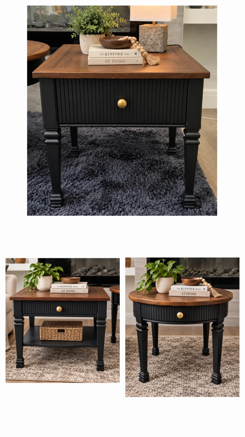 Refinished 3-Piece Nightstand & Accent Table Set - photo 3