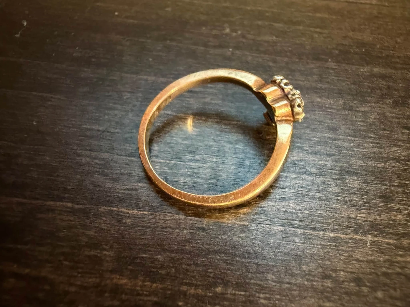 14k gold natural diamond ring. Size 8 - photo 2