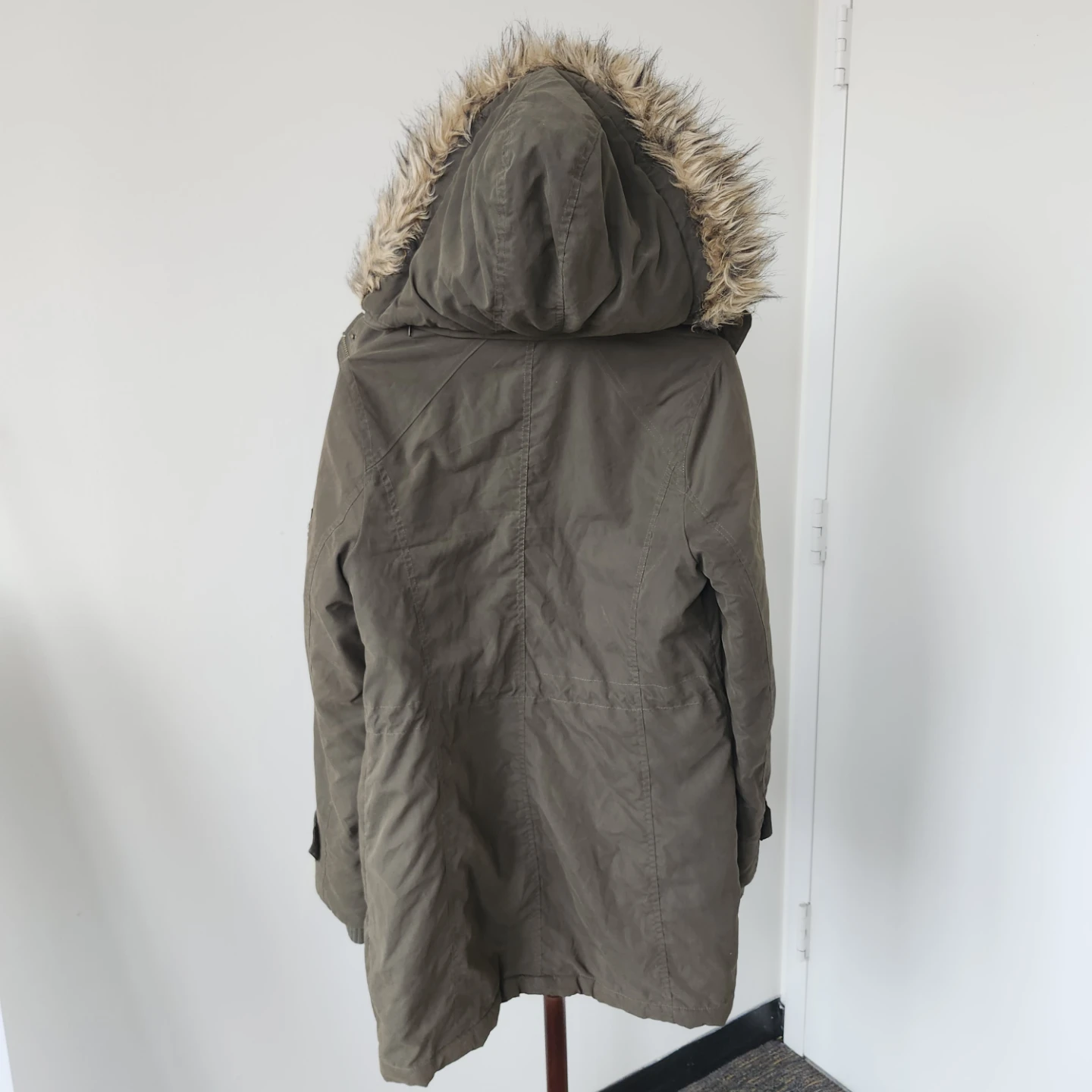 DKNY Olive Green Hooded Parka Size M - photo 3