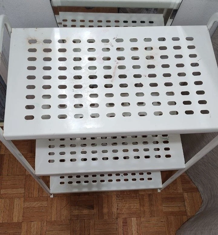 IKEA MULIG 3-Tier White Metal Shelving Unit - photo 4