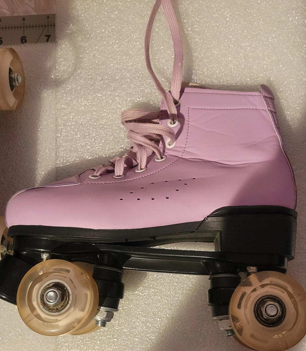 Purple light up Roller Skates girls sz 5 with Protective Gear - photo 4