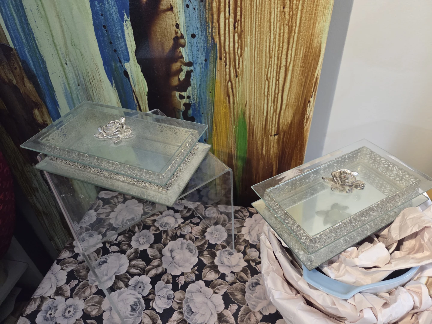 Studio Silversmiths Glass Mirror Trinket Box - photo 4