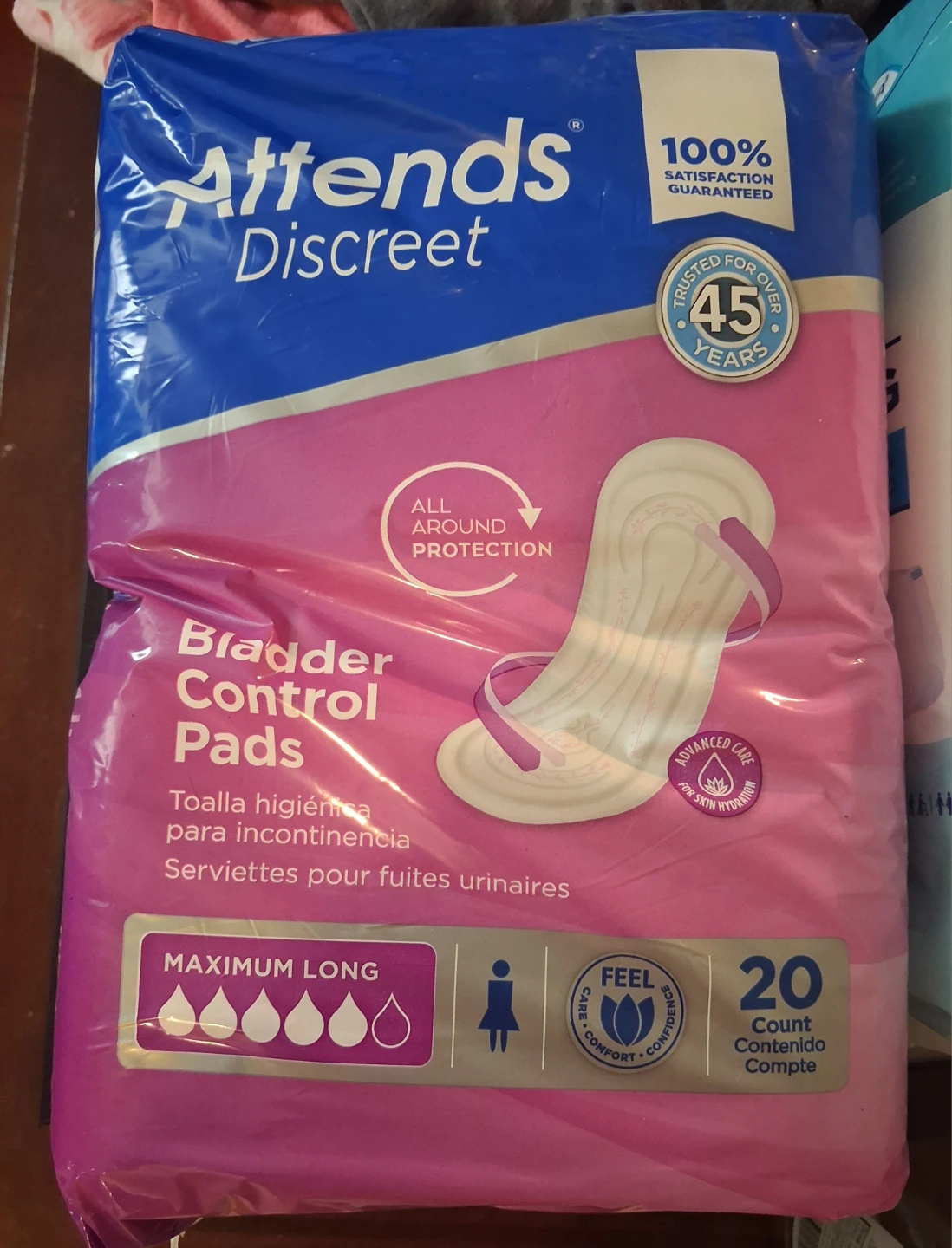 Attends Discreet Bladder Control Pads - Maximum Long, 20 Count