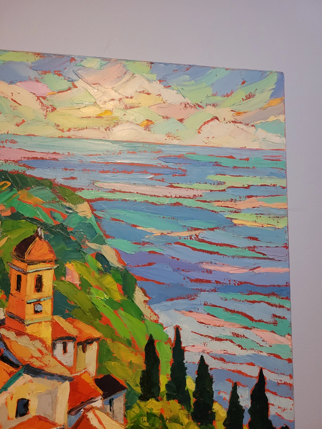 Canadian Artist E. Elkin Original Oil Painting Euro Rooftop - photo 4