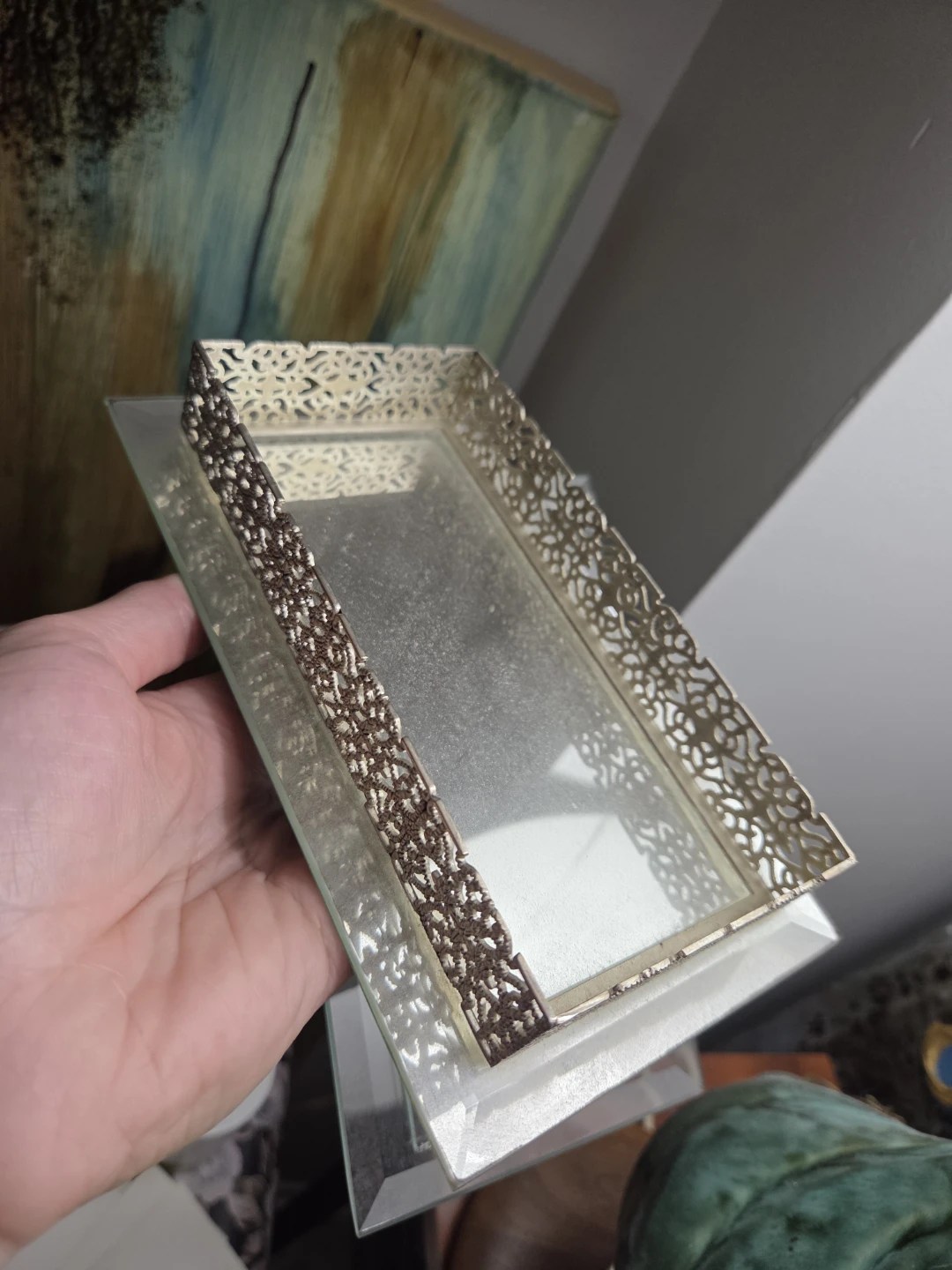Studio Silversmiths Glass Mirror Trinket Box - photo 2