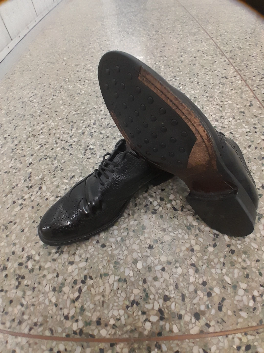Black Leather Wingtip Oxford Shoes Original TOD'S  Men's Size 10 - photo 4