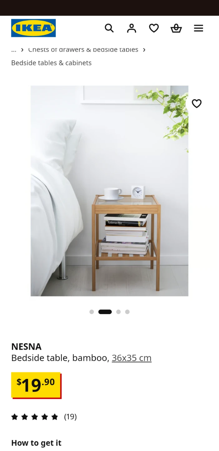 IKEA NESNA Bedside table - bamboo - photo 4