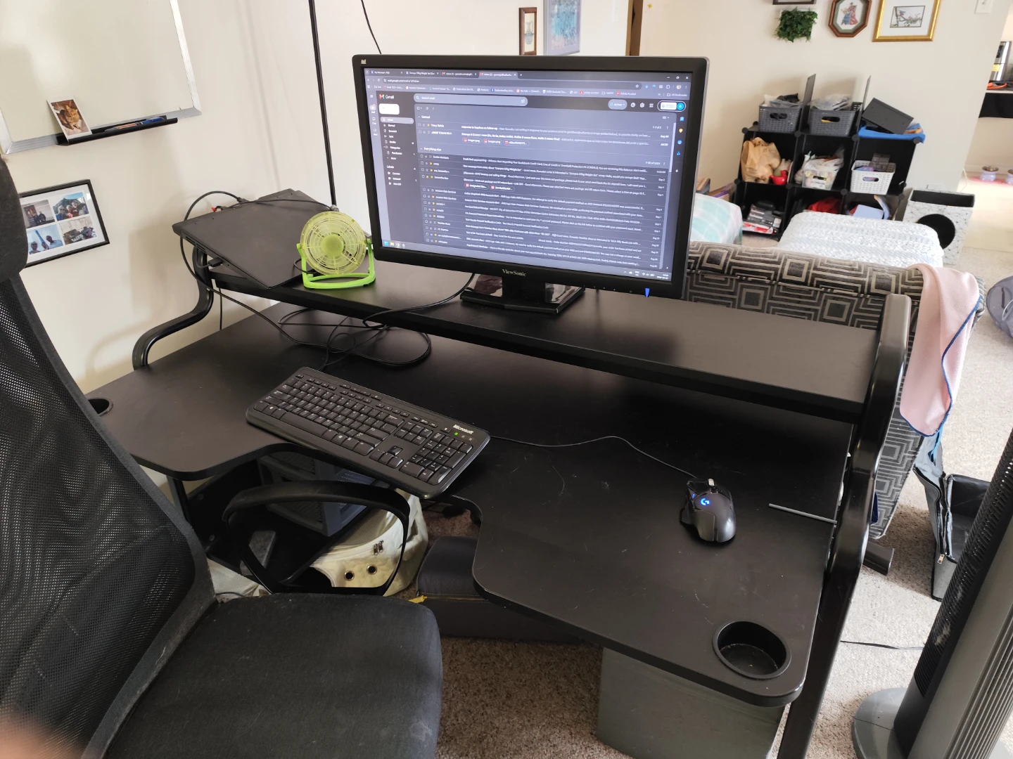 ikea fredde Black Gaming Desk with Monitor Stand