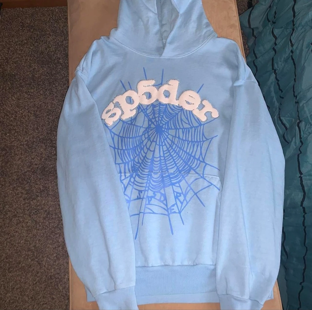 Sp5der Hoodie Sky Blue Size L