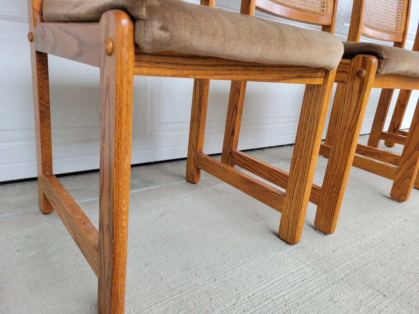 Set of 4 Vintage Mid-Century / Modern Cane Back Dining Chairs - photo 3
