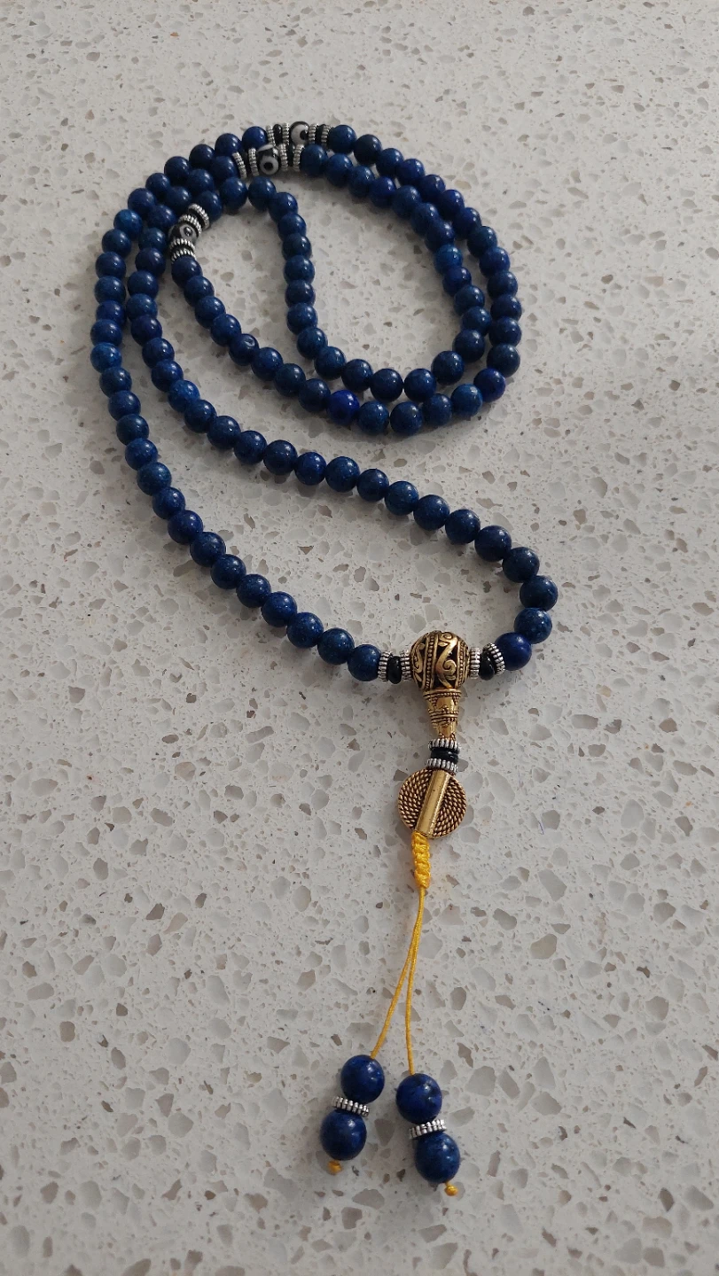 Lapis Lazuli Prayer Beads with Evil Eye Accents - photo 2