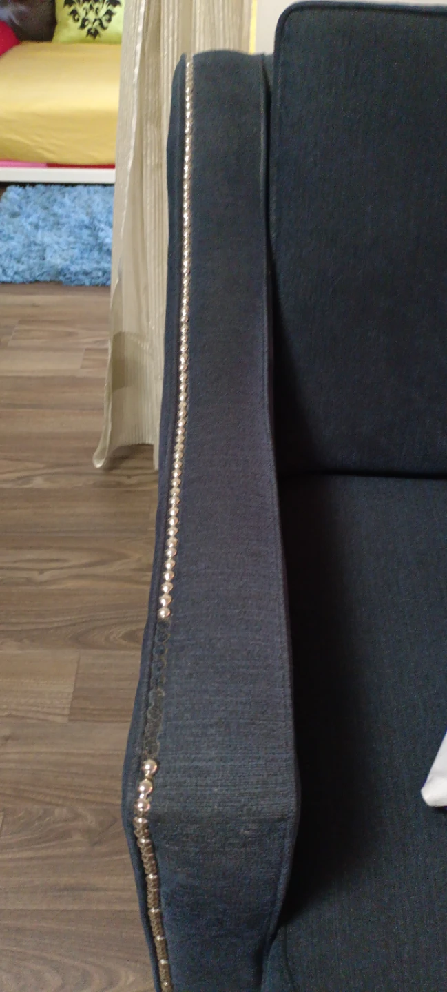 Dark Grey Two-Seater Sofa with Silver Studding - photo 3