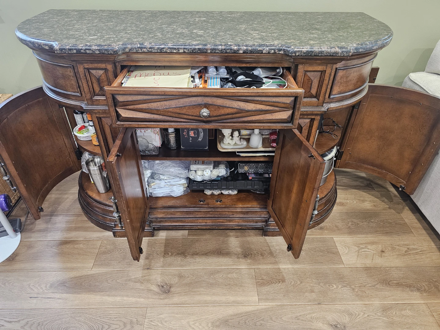 Marble/Wood Credenza server - photo 4