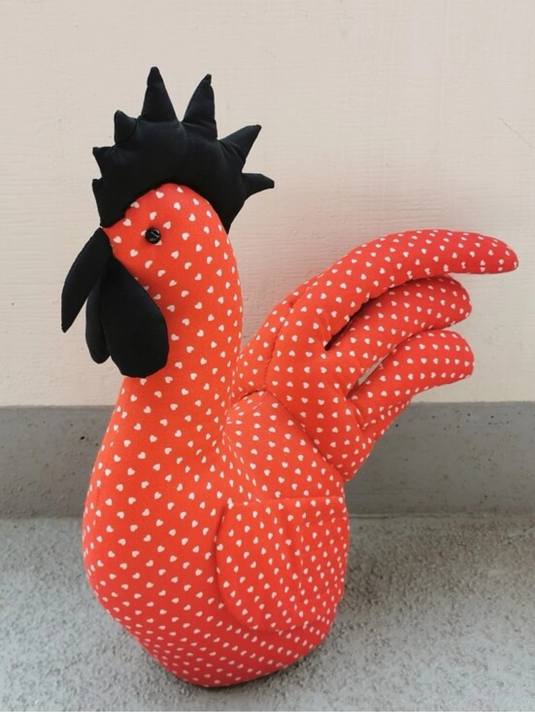 Vintage Handmade Primitive Fabric Rooster