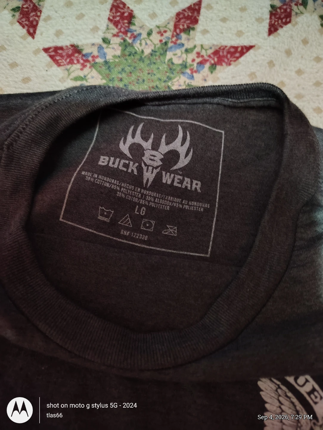 Buck Wear Red White and Blue Collar T-Shirt Large - photo 2