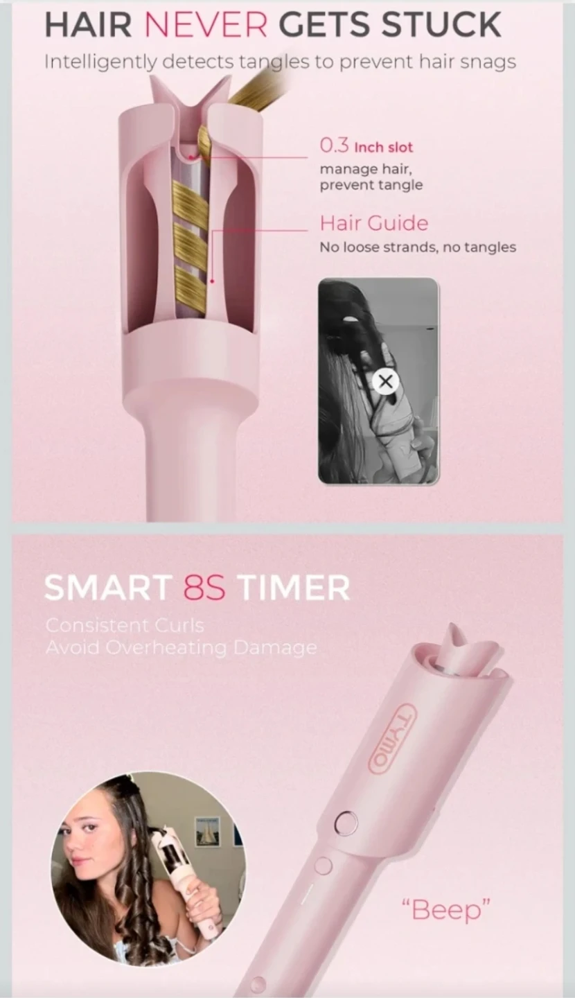 Tymo Pink Auto Curler  🏈 - photo 3