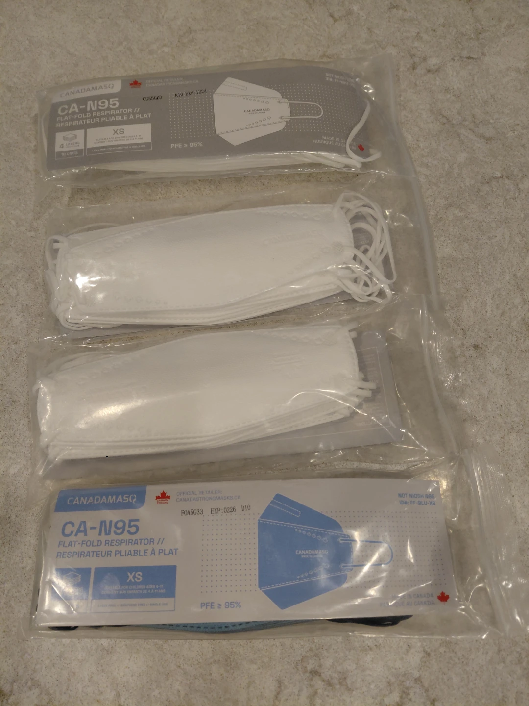CANADAMASQ CA-N95 Kids Masks XS - 2 Packs