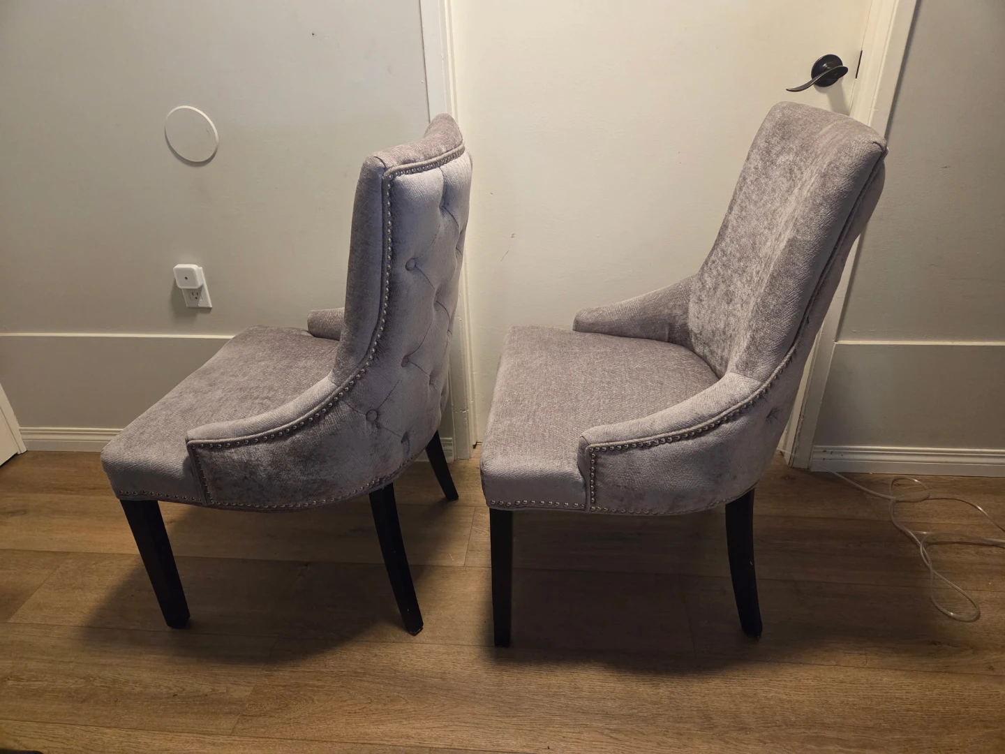 Grey Tufted Accent Chair Set