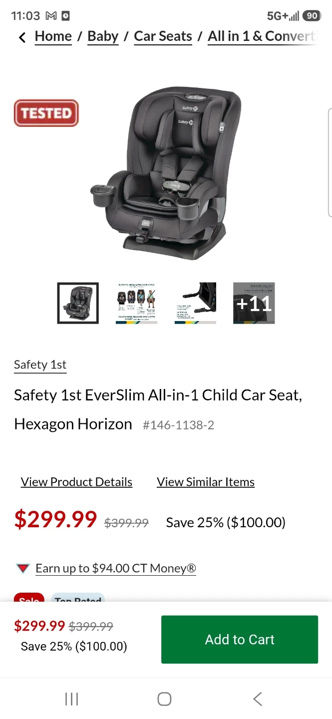 Safety 1st SlimRide 4-in-1 Convertible Car Seat