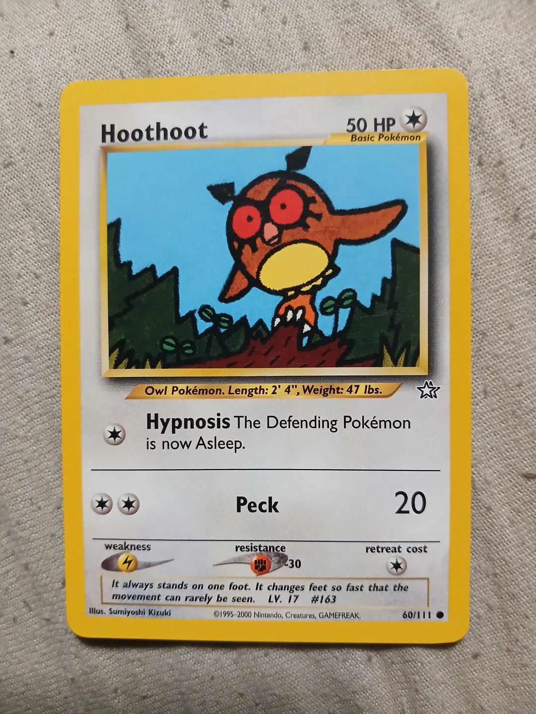 Hoothoot 60/111 1995-2000 Pokémon Card