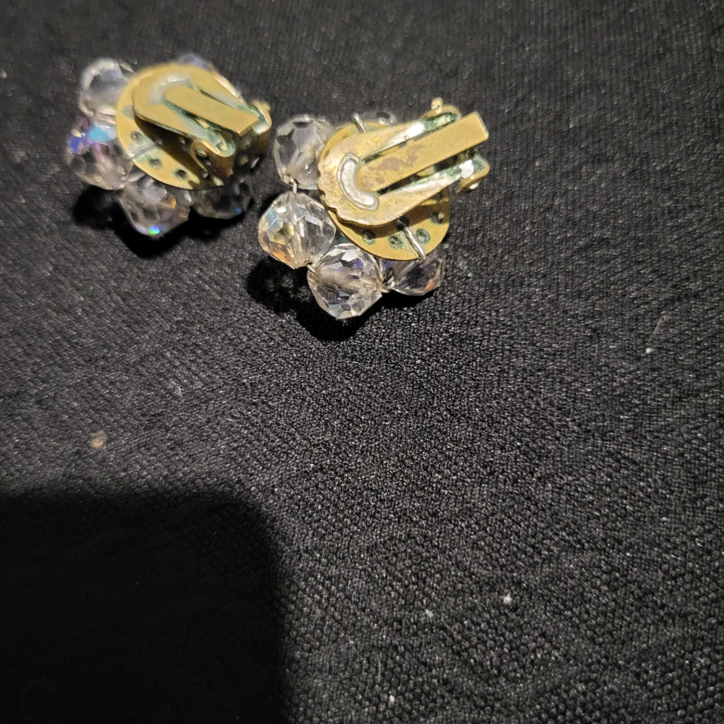 Vintage Crystal Cluster Clip-on Earrings - photo 2