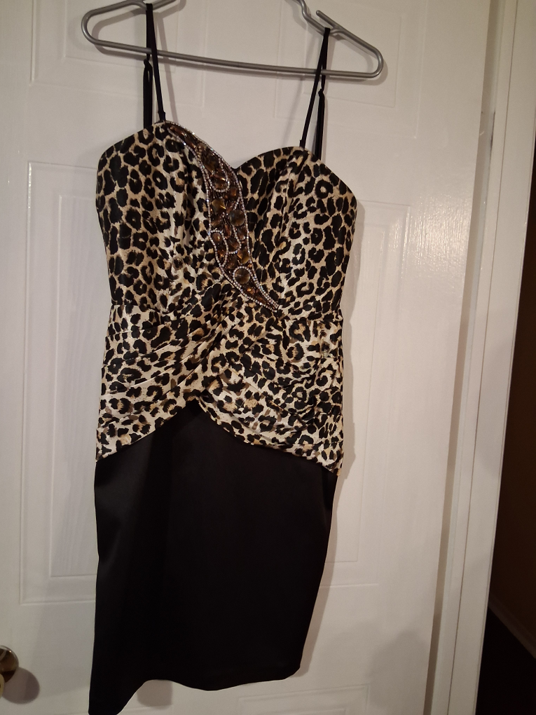 Leopard Print and Black Party Dress - photo 2