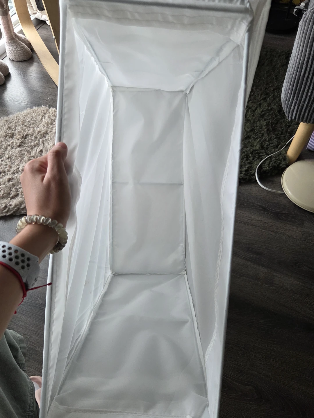 White fabric laundry hamper - photo 2