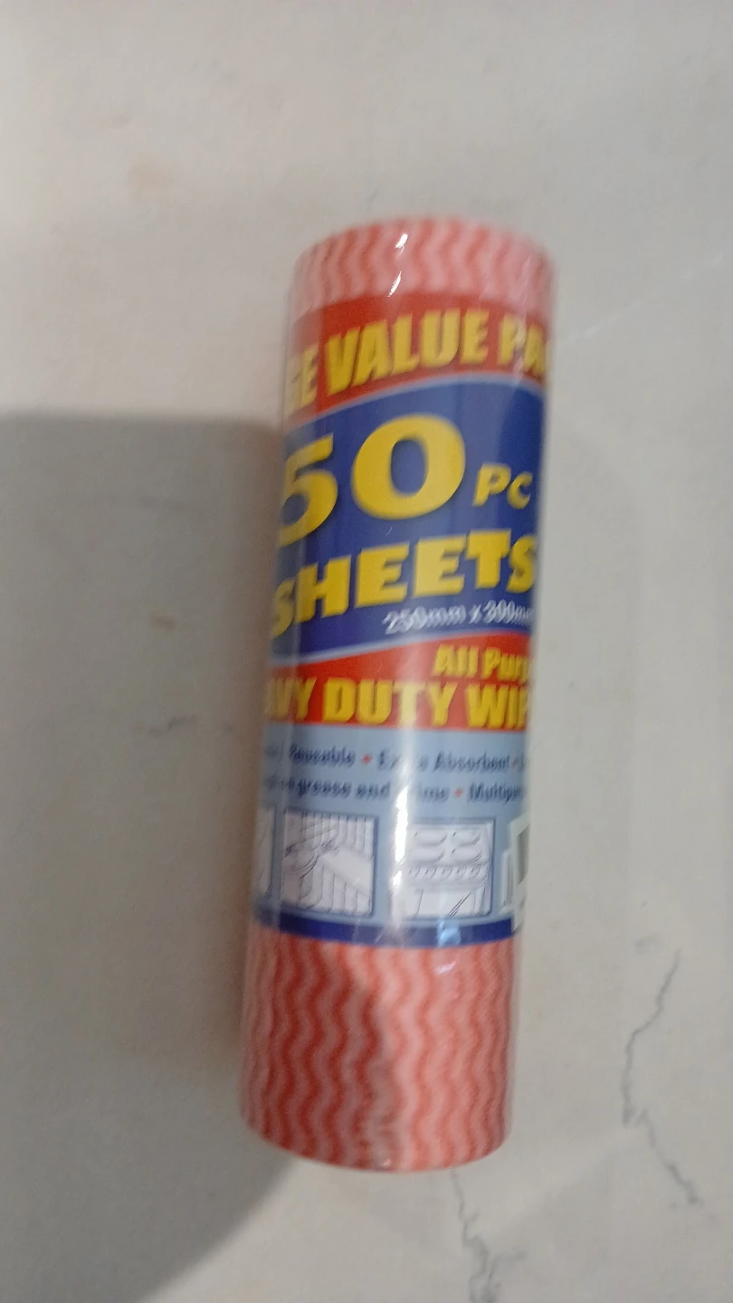 50 Piece Heavy Duty Cleaning Wipe Roll