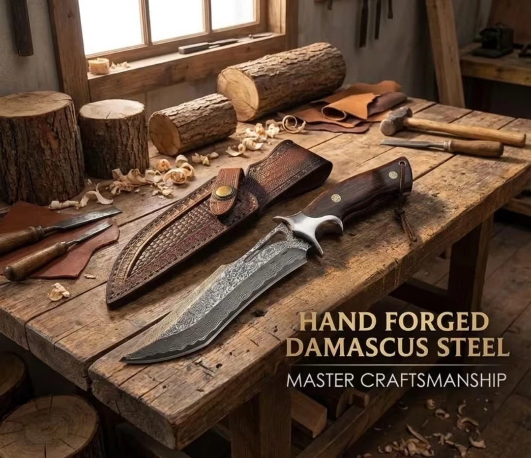 HAND FORGED DAMASCUS HUNTING KNIFE - photo 2