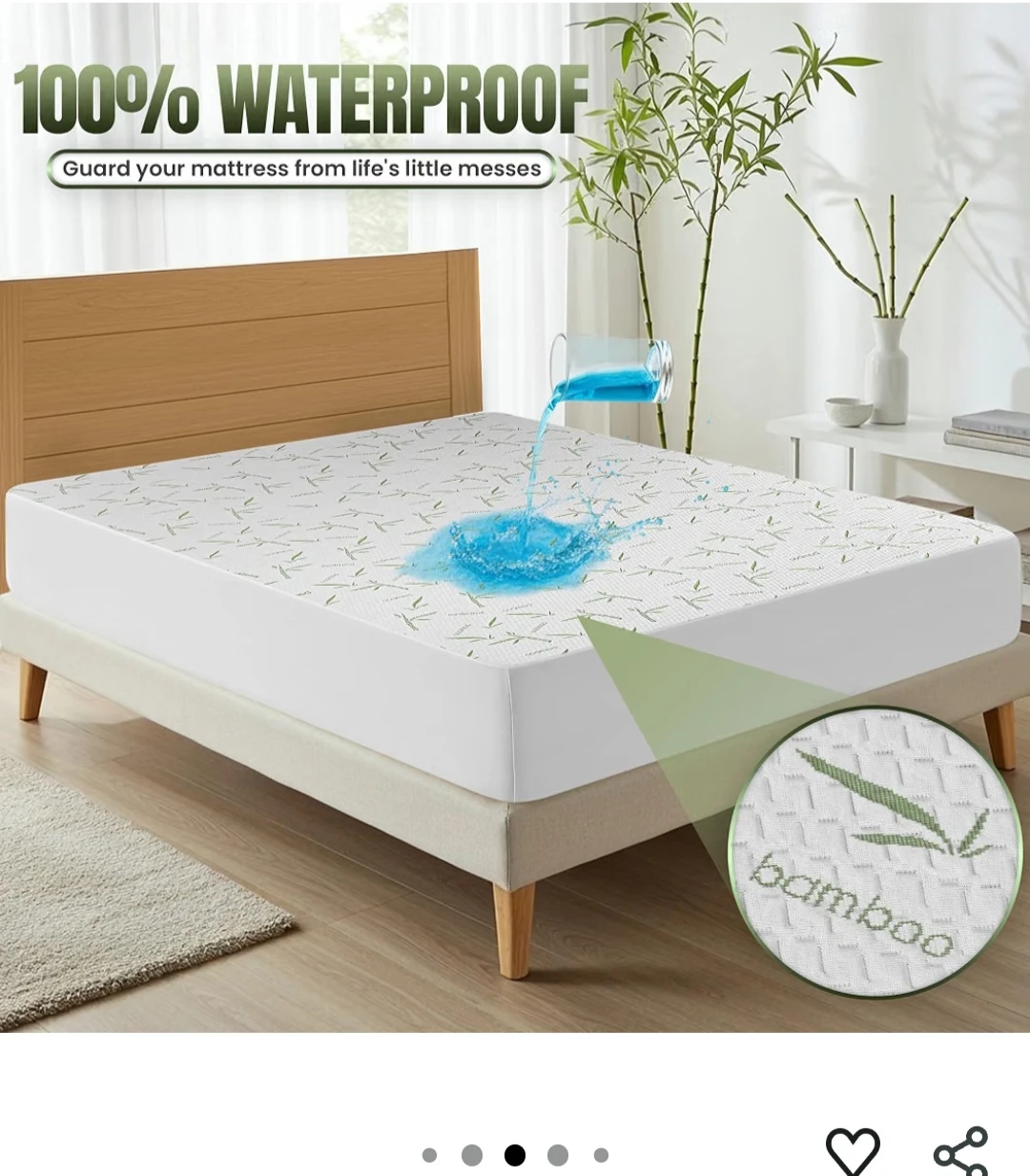 Utopia Bedding Viscose Bamboo Mattress Protector