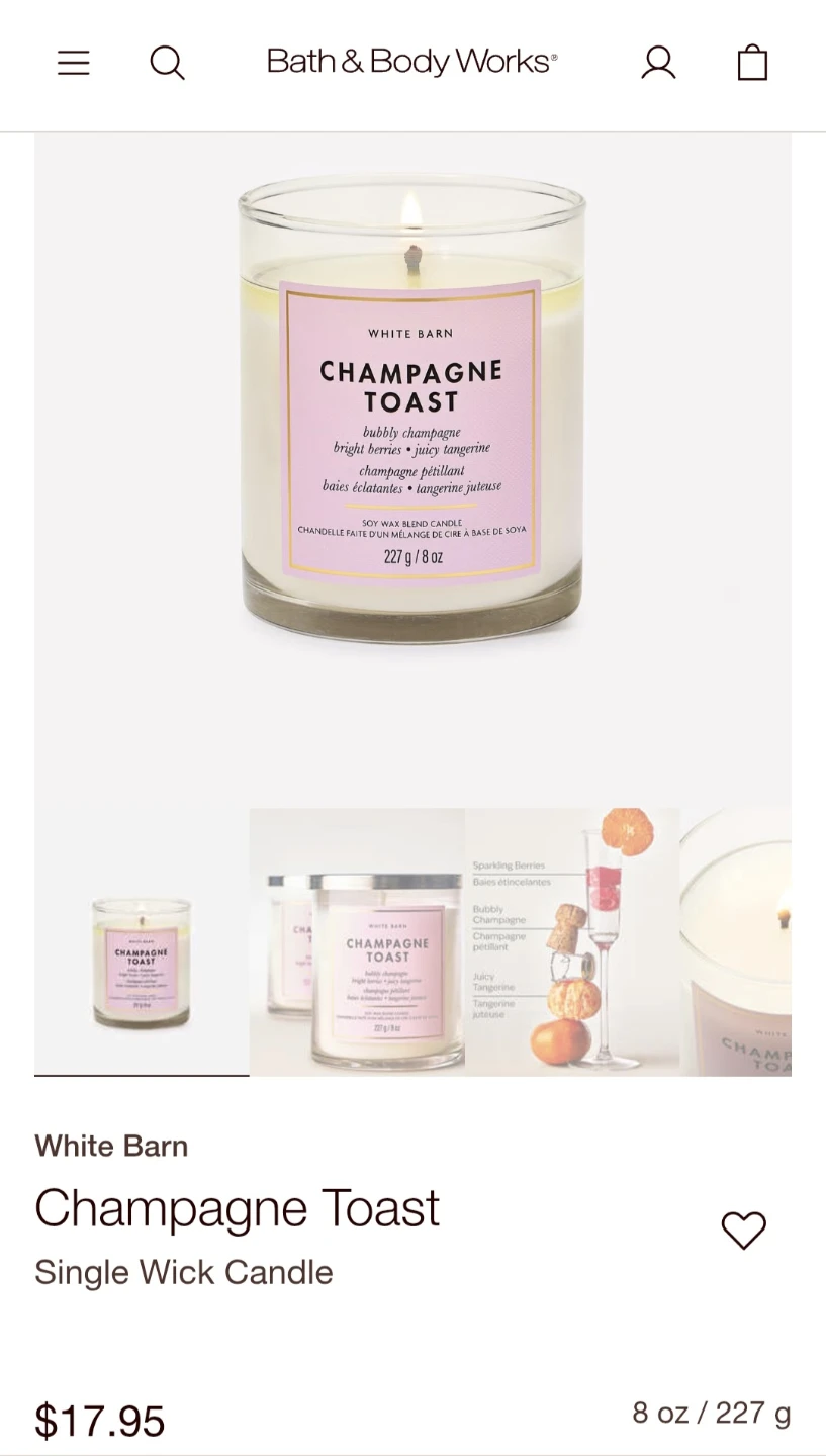 White Barn Champagne Toast Scented Candle - photo 3
