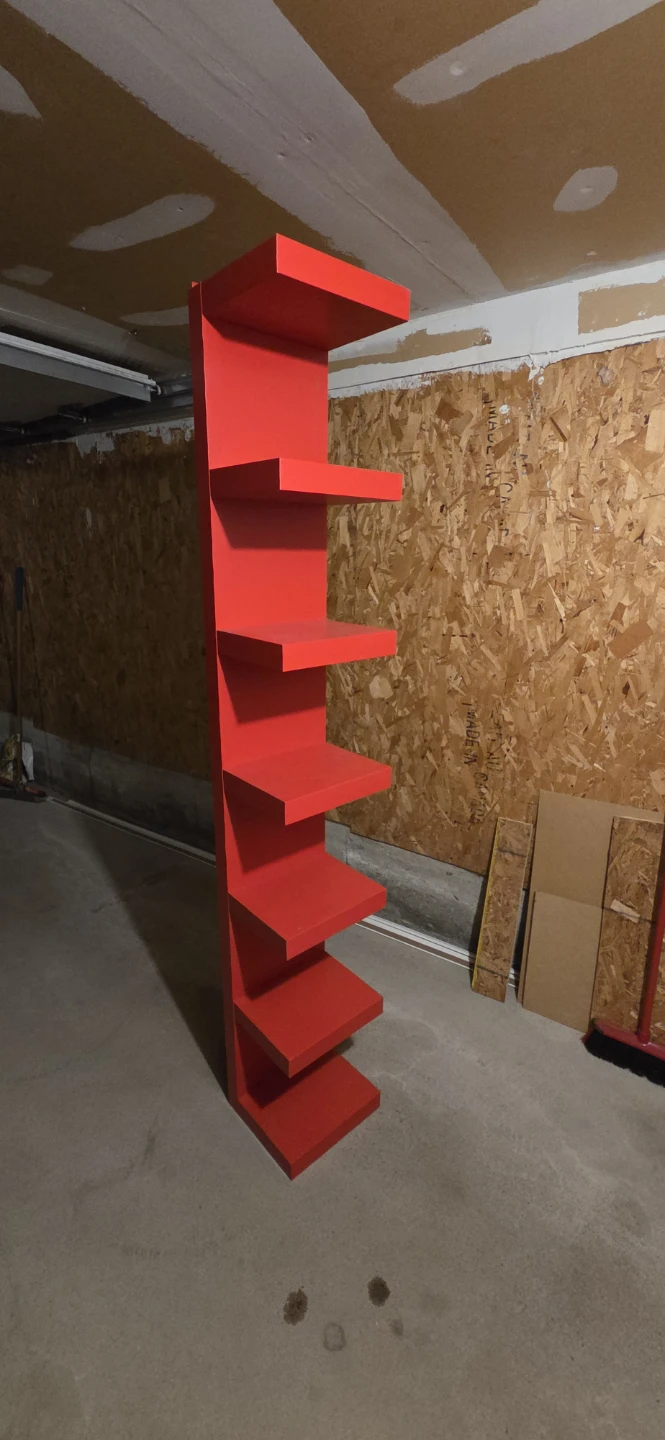 Ikea Lack red wall shelving unit