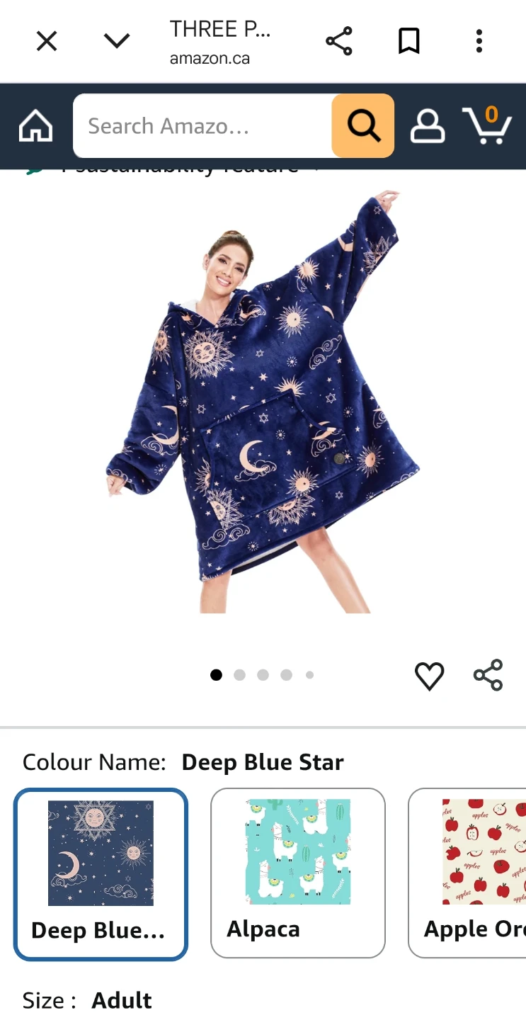 Adult Wearable Blanket Hoodie - Deep Blue Star - photo 2