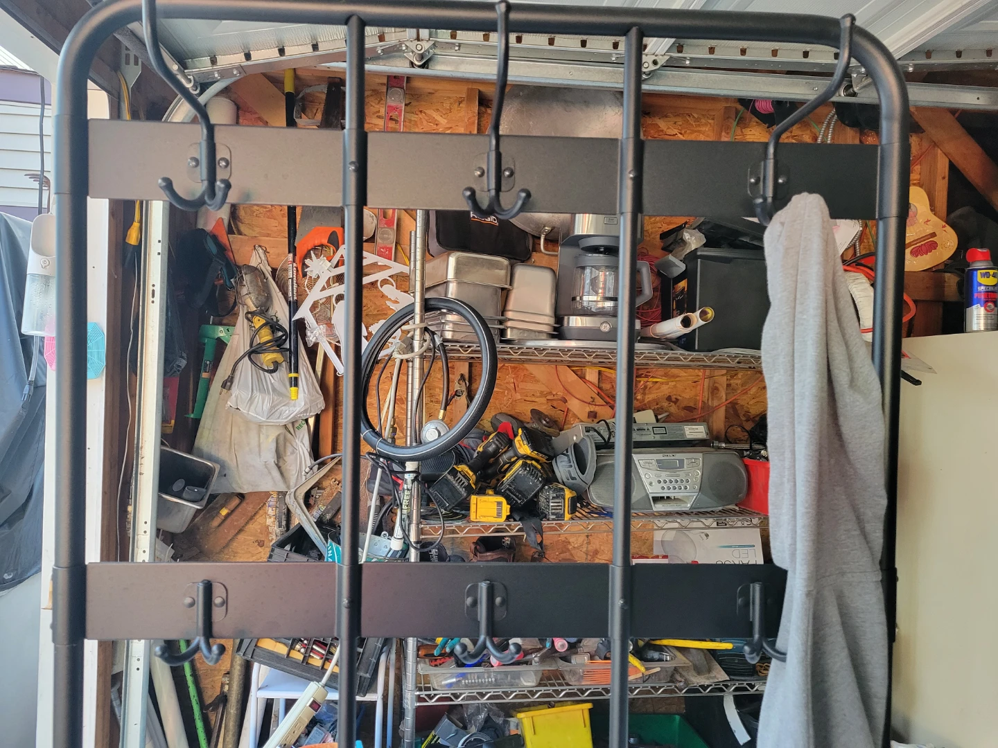 Black Metal Hall Tree with Shoe Rack - photo 2
