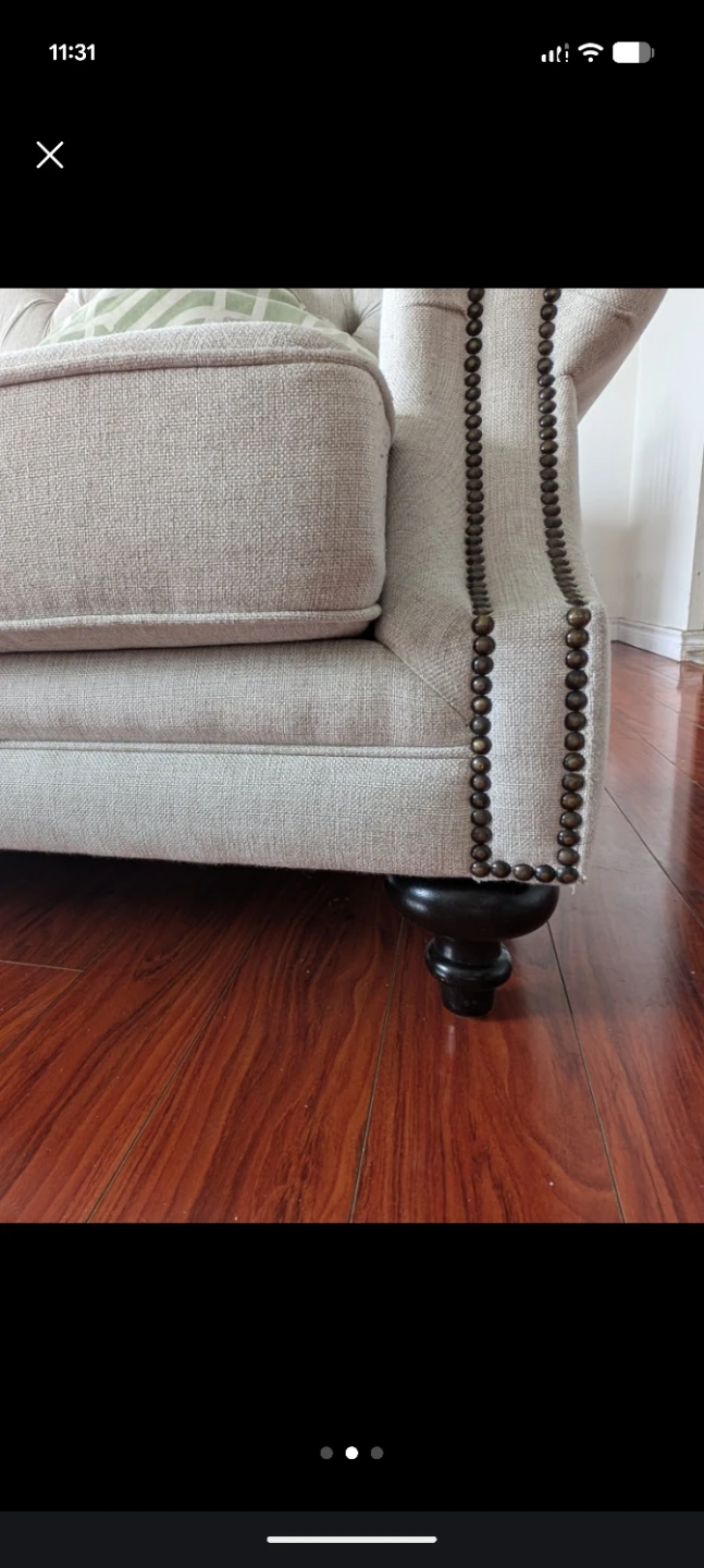 Tufted Sofa with Decorative Nailhead Trim - photo 2