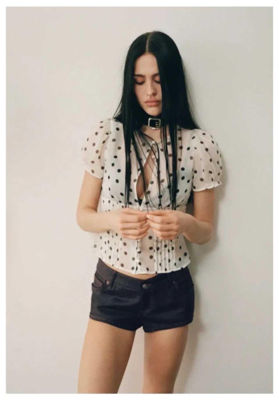 Zara Polka Dot Georgette Top - photo 4