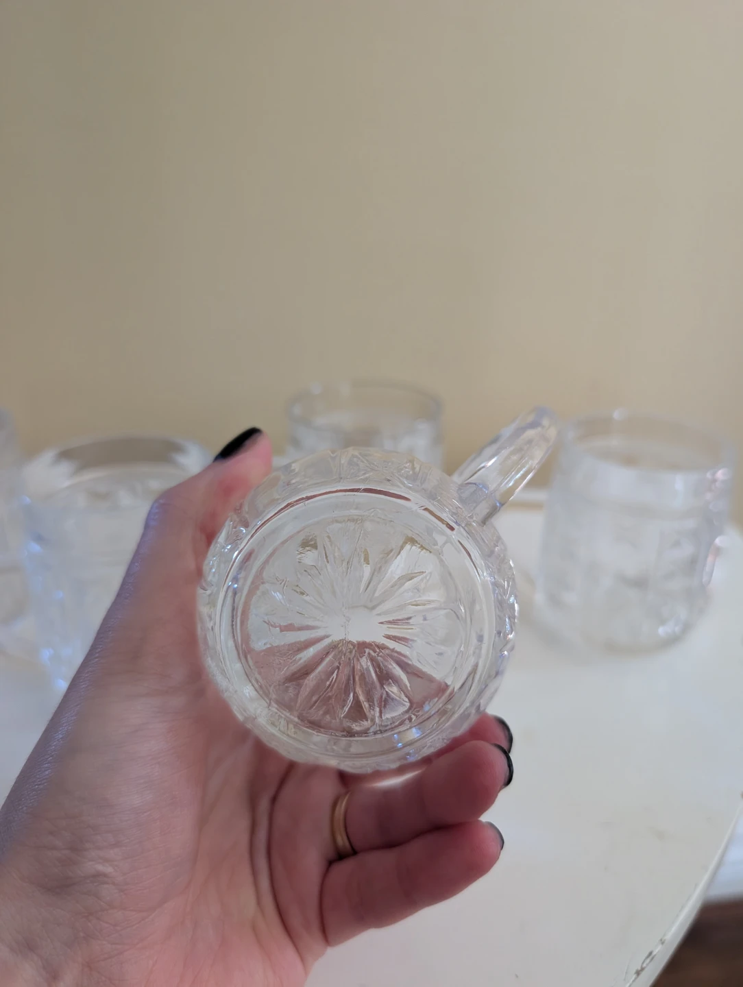 VINTAGE SOVIET CRYSTAL MINI BEER MUGS SET - photo 4